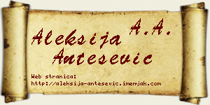 Aleksija Antešević vizit kartica